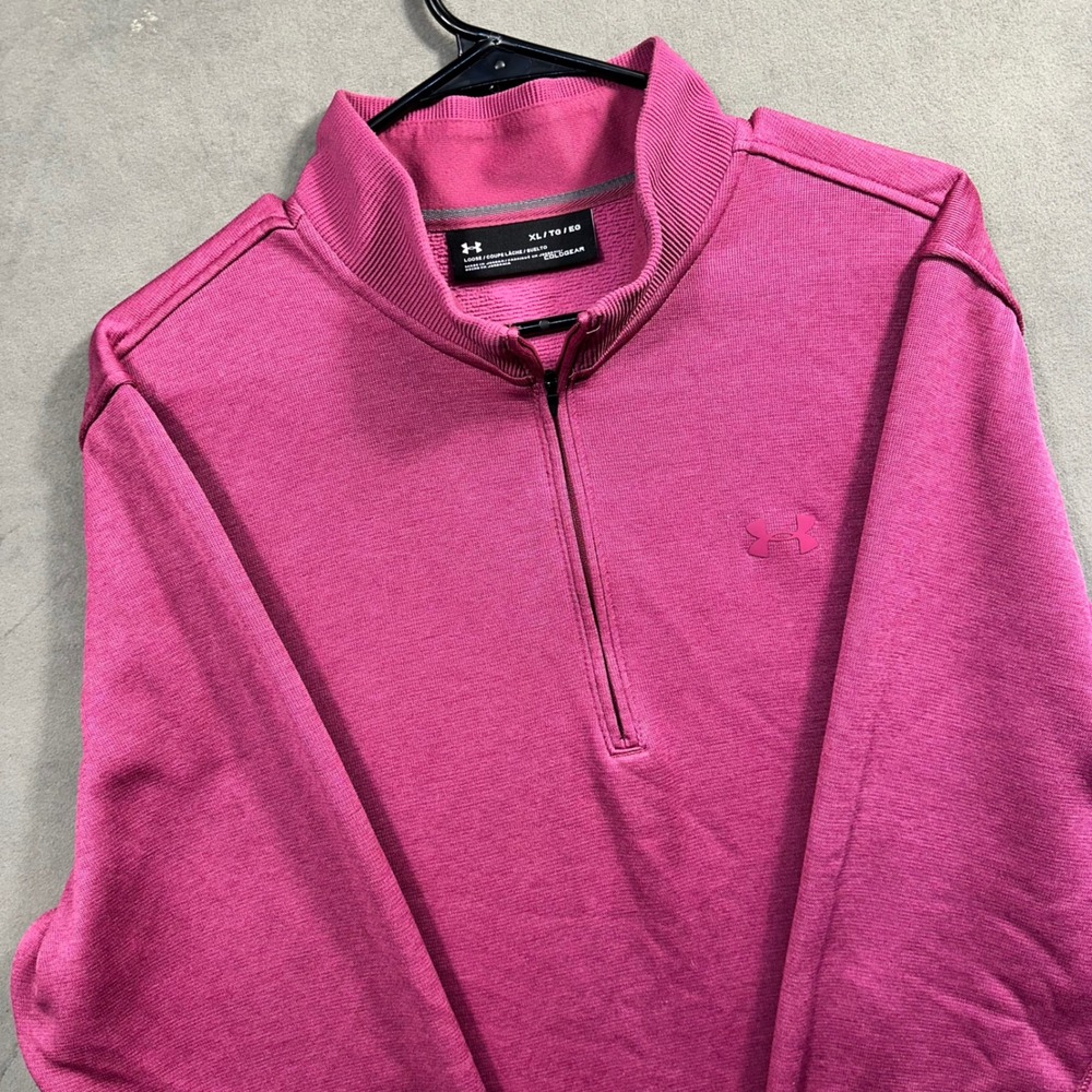 Under Armour ColdGear Quarter Zip Women XL Pink Pullover Mock Neck Excellent
